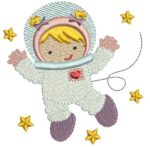 Matriz de Bordado - Coleção 6 matrizes Astronauta Menina 02 - Imagem 3