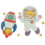 Matriz de Bordado - Coleção 6 matrizes Astronauta Menina 1 - Image 2