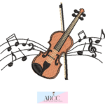 Matriz de Bordado Violino Com Notas