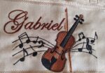 Matriz de Bordado Violino Com Notas - Imagem 2