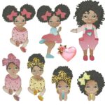 Matriz de bordado meninas negras