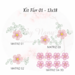 Matriz de Bordado - Flor [kit-Flor1-13]