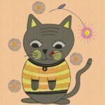 Kit de Matrizes de Bordado Kitty - Imagem 2