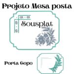 Matriz de bordado Projeto mesa posta floral e arabescos