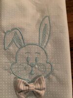 Matriz de bordado cabeçinha de coelho ponto cheio para fitinhas de tecido - Imagem 3