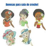 Matriz de bordado Bonecas para saias de crochet