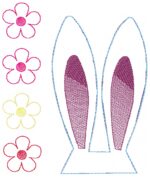 Matriz de Bordado/ Projeto Páscoa/ Orelhinhas de coelho para tiara - Imagem 2