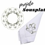 Matriz de bordado sousplat arabescos lineares
