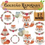 Matriz de Bordado - Coleção Raposinha Balões Boy - 12 Matrizes