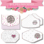 Projeto na Bordadeira - Kit Bolsinha + 4 Máscaras Dia das Mães 01