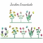 Matriz de bordado Jardim encantado e borboletinhas banho e lavabo