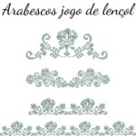 Matriz de bordado arabescos para jogo de cama