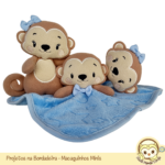 Projetos na Bordadeira - Macaquinhos Minis ITH