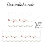 Matriz de bordado Barradinho cute com arabescos e poas