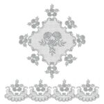 Matriz de bordado arabescos com crivo e flores e barrinha