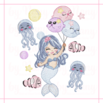 Matriz de Bordado - Sereia ( Coleção-Sereia-Fofa) - Imagem 7