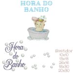 Matriz de bordado Hora do Banho bebe com shampoo