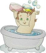 Matriz de bordado Hora do Banho bebe com shampoo - Imagem 6