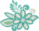 Matriz de bordado Barrado floral e arabescos - Imagem 4
