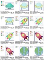 Matrizes de Bordado - Coleção ALIENS Monstrinhos - Pacote de Matrizes - Imagem 17