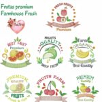 Matriz de bordado semaninha frutas premium