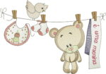 Matriz de bordado Varalzinho urso cute - Image 3