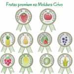 Matriz de bordado semaninha selo CRIVO com frutas
