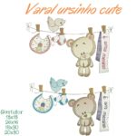 Matriz de bordado Varalzinho urso cute