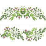 Matriz de bordado floral toalhas