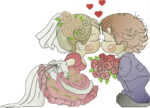 Matriz de bordado Noivinhos beijando - Image 2