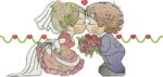Matriz de bordado Noivinhos beijando - Image 3