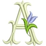 Matriz de Bordado - Alfabeto Monograma Tulipa - Imagem 2