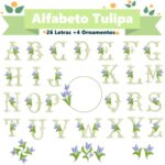 Matriz de Bordado - Alfabeto Monograma Tulipa
