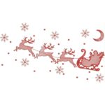 Matriz de bordado renas e treno silhueta