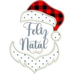 Matriz de bordado silhueta papai noel almofadas