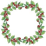 Matriz de bordado moldura de azevinhos