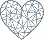 Matriz de bordado coração geometrico e frase home - Imagem 3