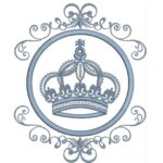 Matriz de bordado monograma e coroa