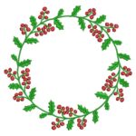 Matriz de bordado moldura azevinhos natalinos