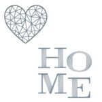 Matriz de bordado coração geometrico e frase home