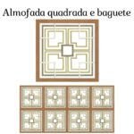 Matriz de bordado almofada quadrada e baguete 01
