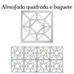Matriz de bordado almofada quadrada e baguete 03 PONTO LEVE