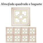 Matriz de bordado almofada quadrada e baguete 01 pontos leves