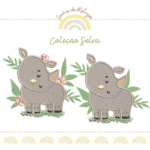 Matrizes de Bordado Safari - Coleção Selva - Coala - Leão - Girafa - Rinoceronte - Panda - Zebra - Elefante - Bicho Preguiça - Imagem 9