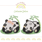 Matrizes de Bordado Safari - Coleção Selva - Coala - Leão - Girafa - Rinoceronte - Panda - Zebra - Elefante - Bicho Preguiça - Imagem 8