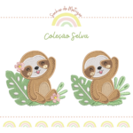 Matrizes de Bordado Safari - Coleção Selva - Coala - Leão - Girafa - Rinoceronte - Panda - Zebra - Elefante - Bicho Preguiça - Imagem 4