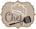 Matriz de bordado trio Gourmet na moldura aplique - Imagem 2