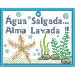 Projeto na Bordadeira - Plaquinha de Porta Praia