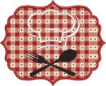 Matriz de bordado trio Gourmet na moldura aplique - Imagem 3
