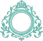 Matriz de bordado monograma coroa e poás - Imagem 2